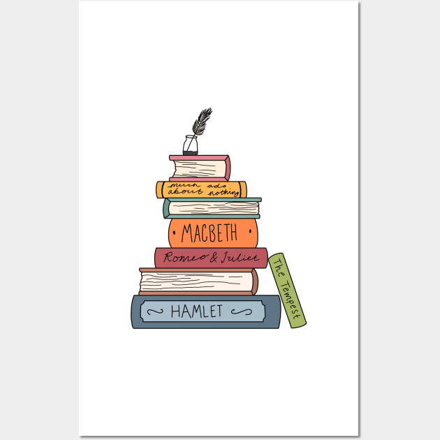 Shakespeare book stack Wall Art by bookloversclub